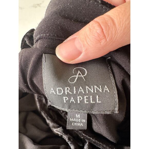 Adrianna Papell Mock Neck Perforated Velvet Side Slit Midi Dress Size Medium - Picture 9 of 9